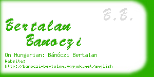 bertalan banoczi business card